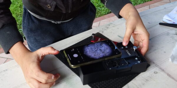 Visualização microscópica de células com Sistema DIPLE